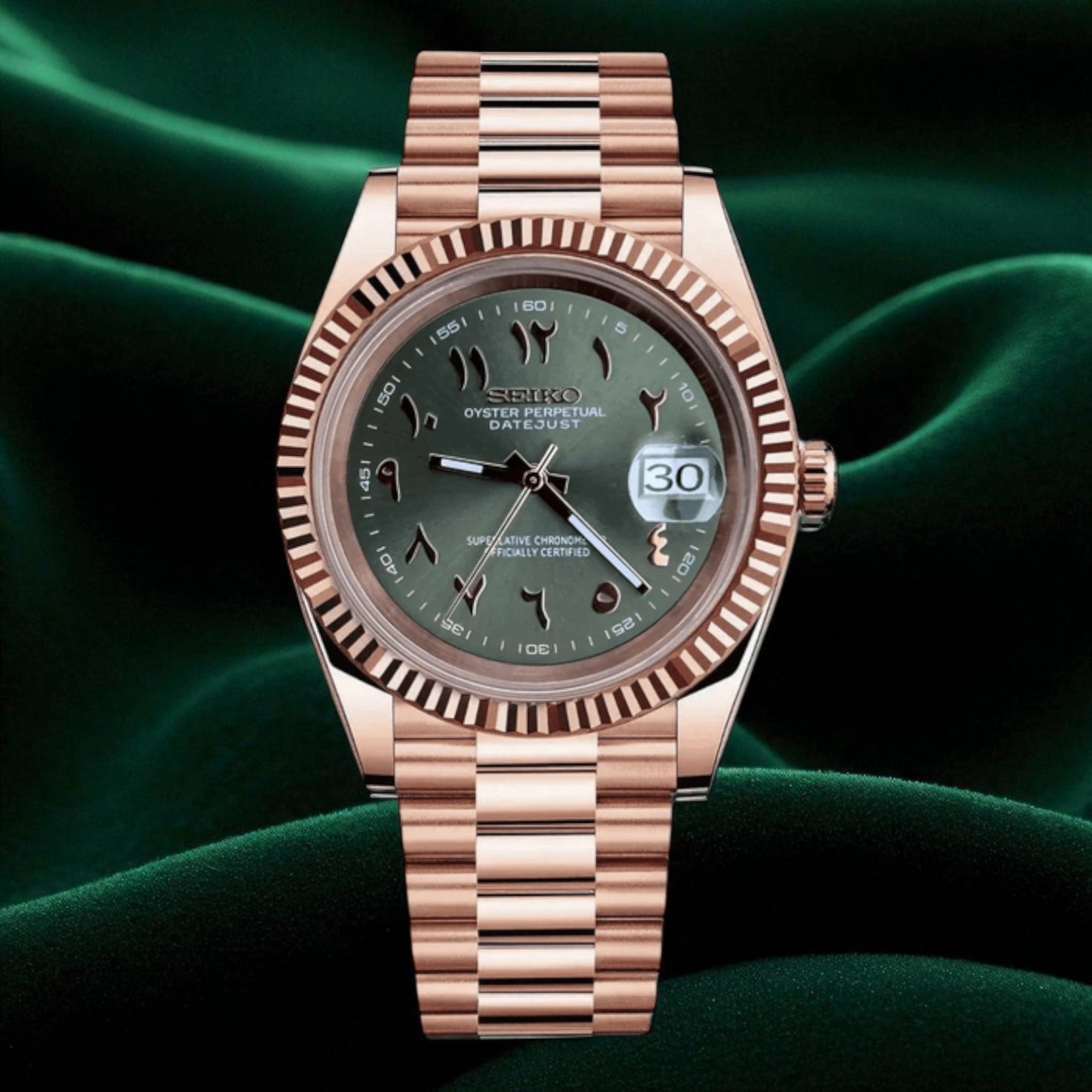 Datejust - Or Rose Vert Olive