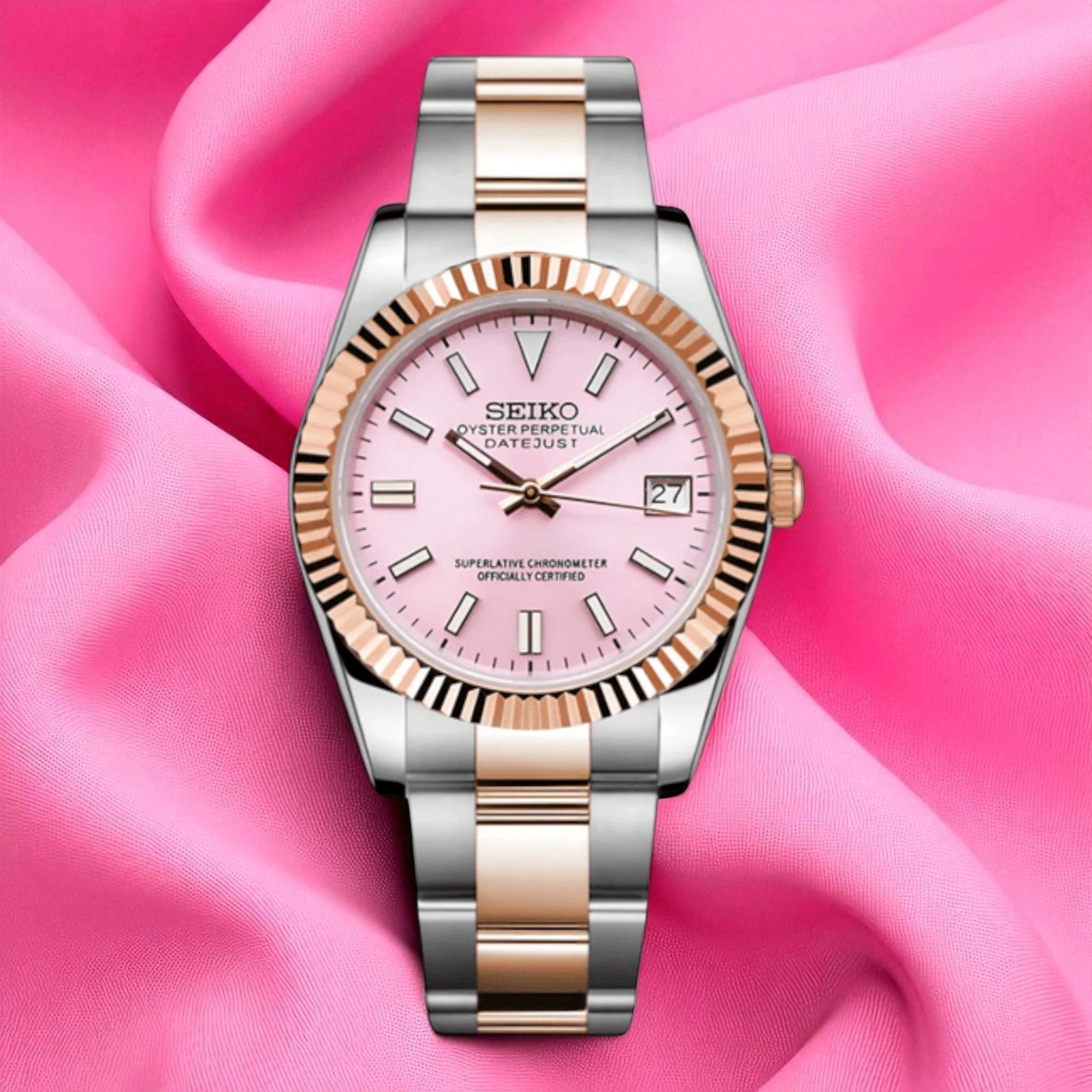 Datejust - Or Rose Two Tone  Baby Pink