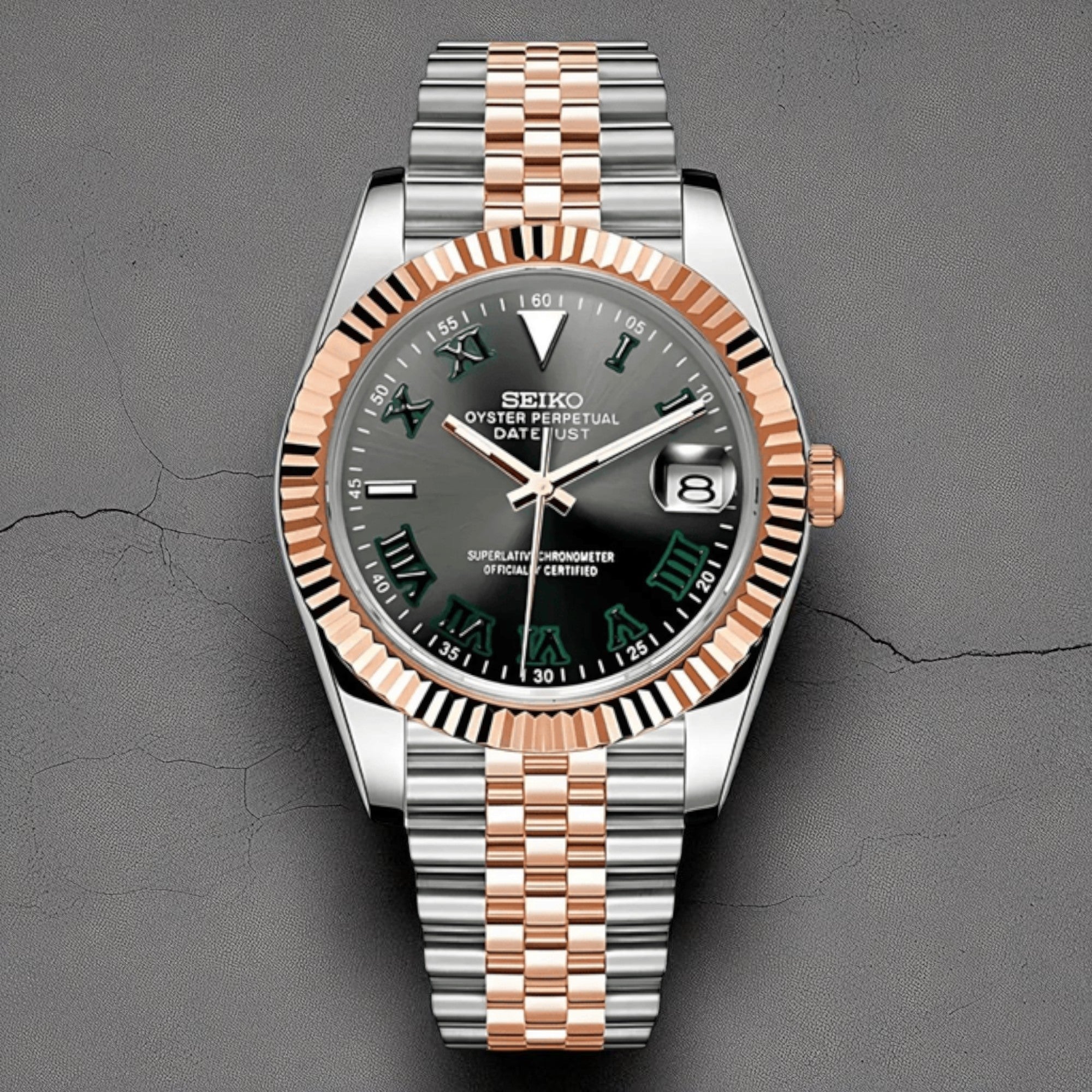 Datejust - Or Rose Two Tone Wimbledon Noir