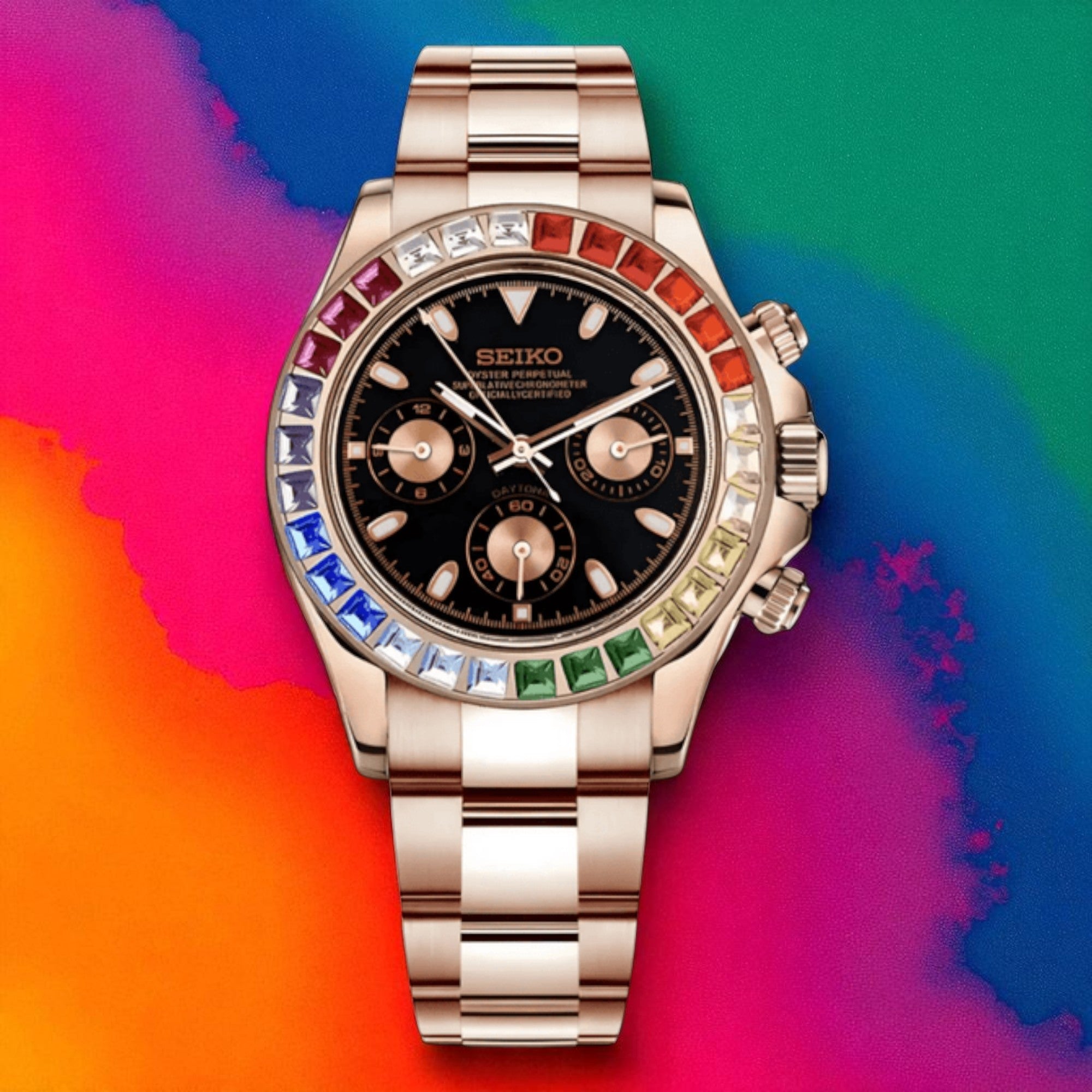 Daytona - Or Rose Noir Rainbow