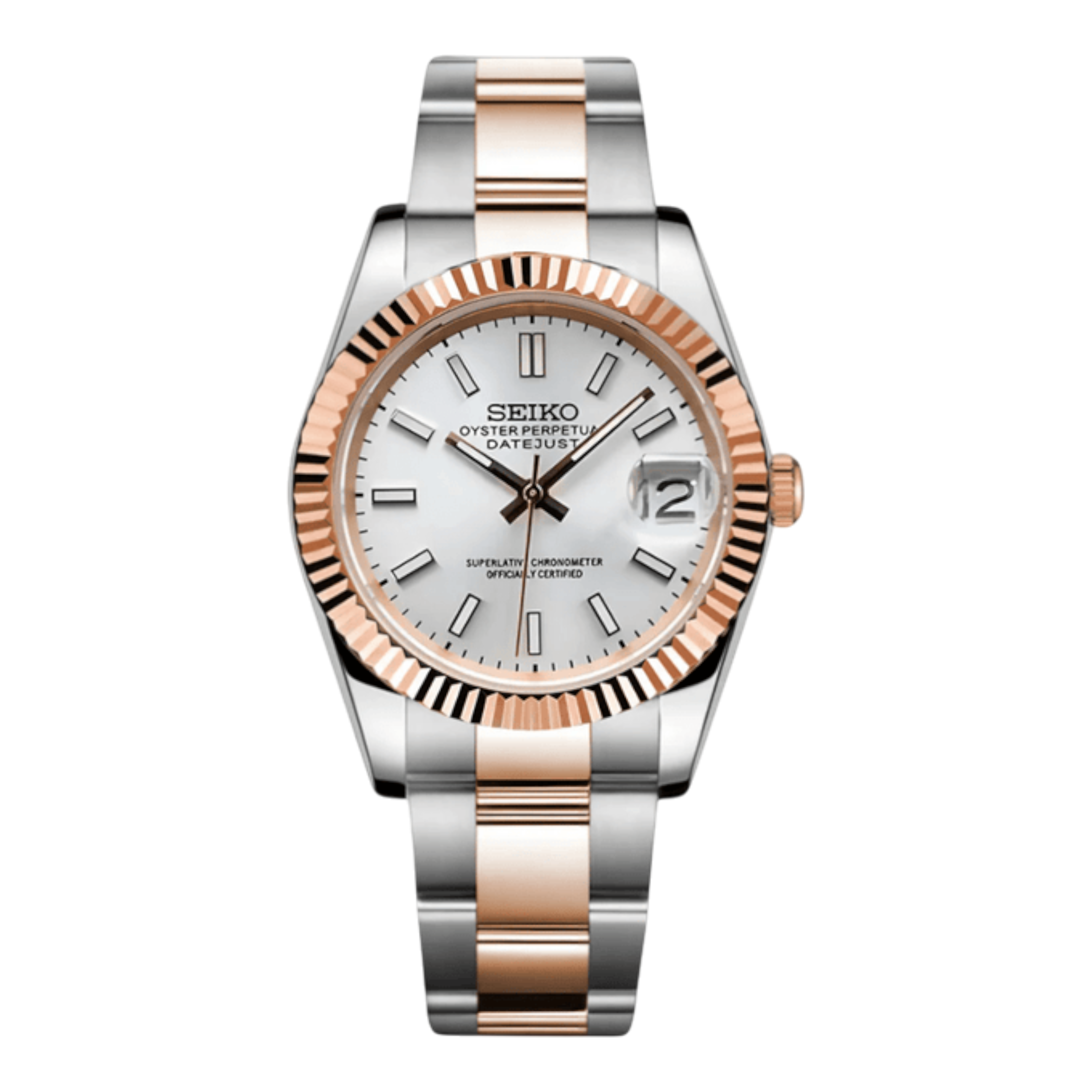 Datejust - Or Rose Two Tone Blanc